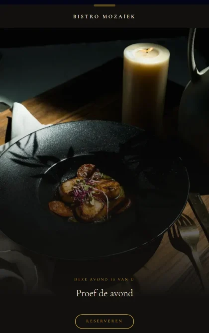 Hetzelfde restaurantconcept op een telefoon.